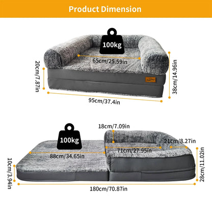 Foldable Long Human Size Dog Bed
