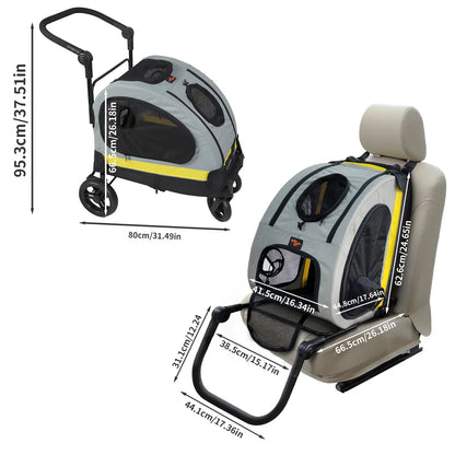 Folding 2 in 1 Pet Stroller