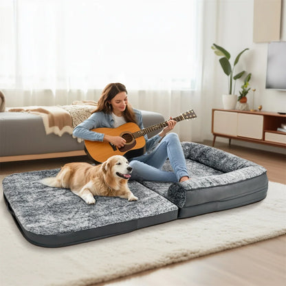 Foldable Long Human Size Dog Bed