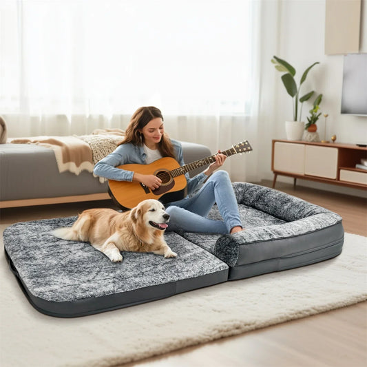 Foldable Long Human Size Dog Bed