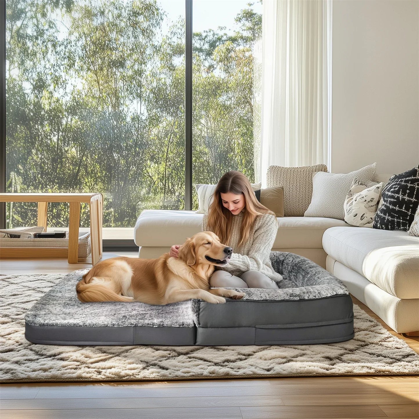 Foldable Long Human Size Dog Bed